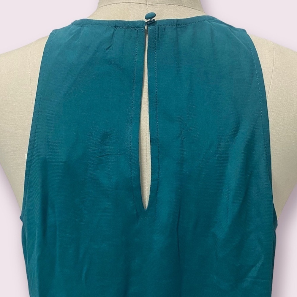 Women’s Satin Keyhole Back High Neckline Slip Dress A New Day Teal Size M - Picture 4 of 7